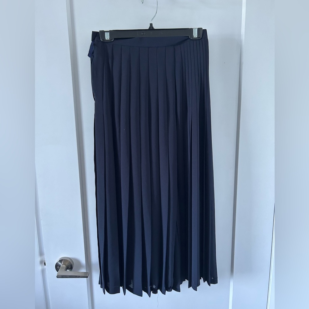 Apriori Navy Maxi Pleated Skirt